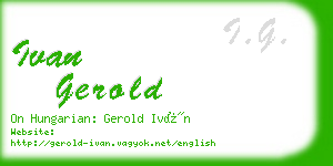 ivan gerold business card